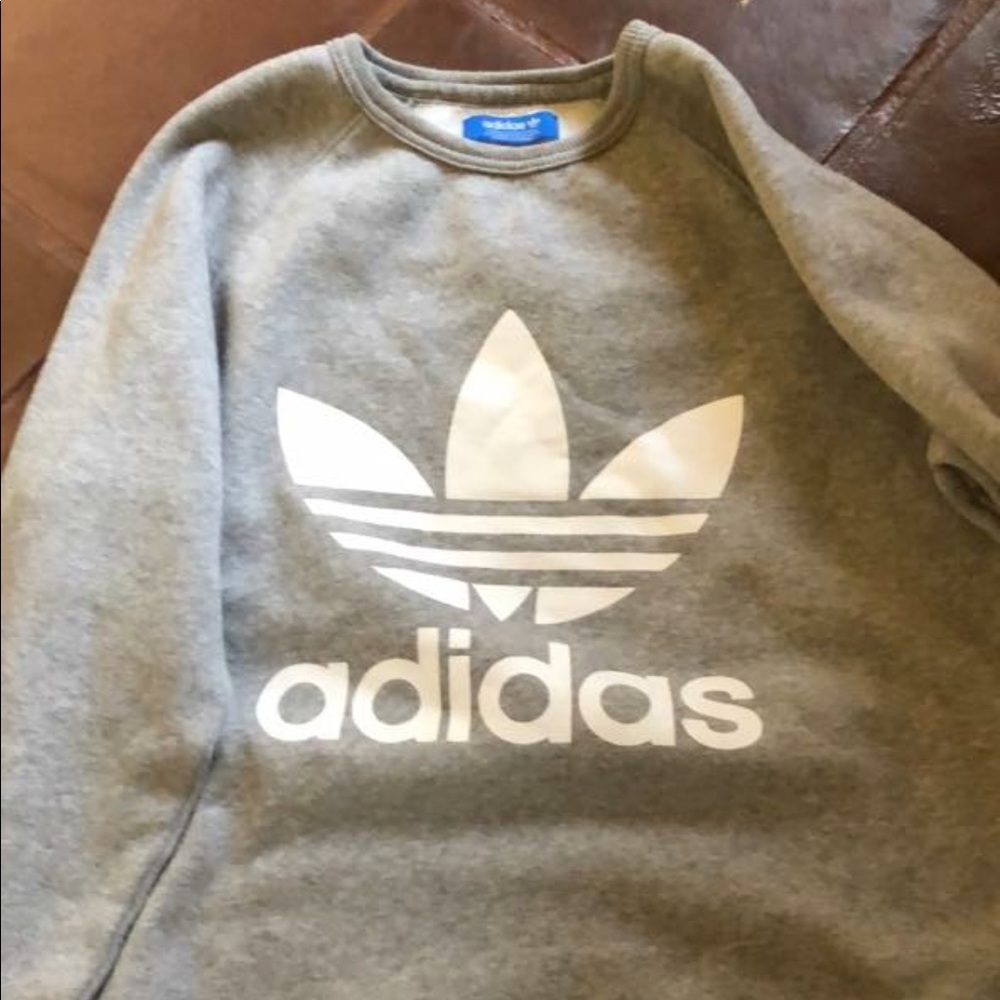 Adidas Gray Crew Neck Hoodie